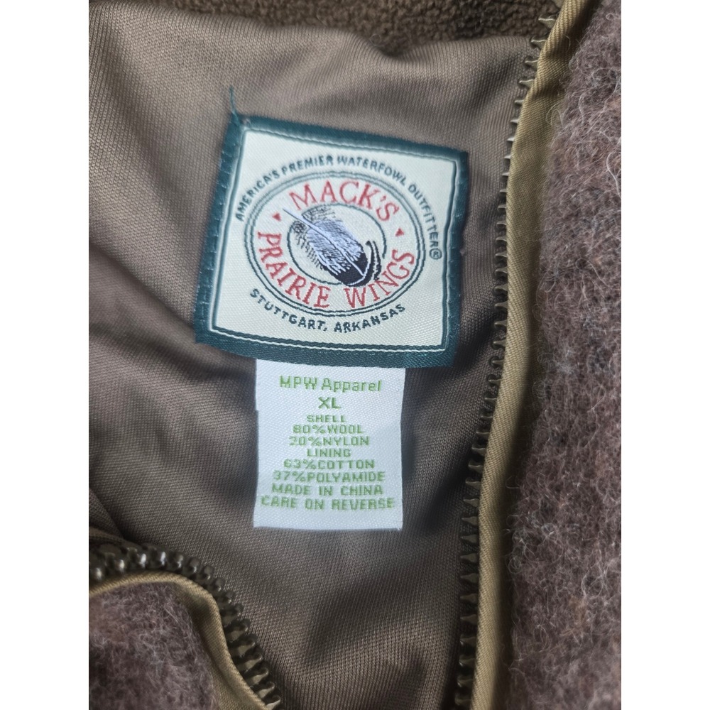 READ Mack's Prairie Wings Sweater Men XL M Brown Quarter Zip Wool Hunting - Picture 3 of 6